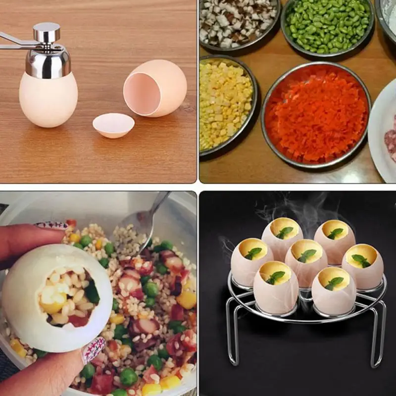 

New Practical Metal Egg Scissors Egg Topper Cutter Shell Opener Stainless Steel Boiled Raw Egg Open Creative Kitchen Tools Set