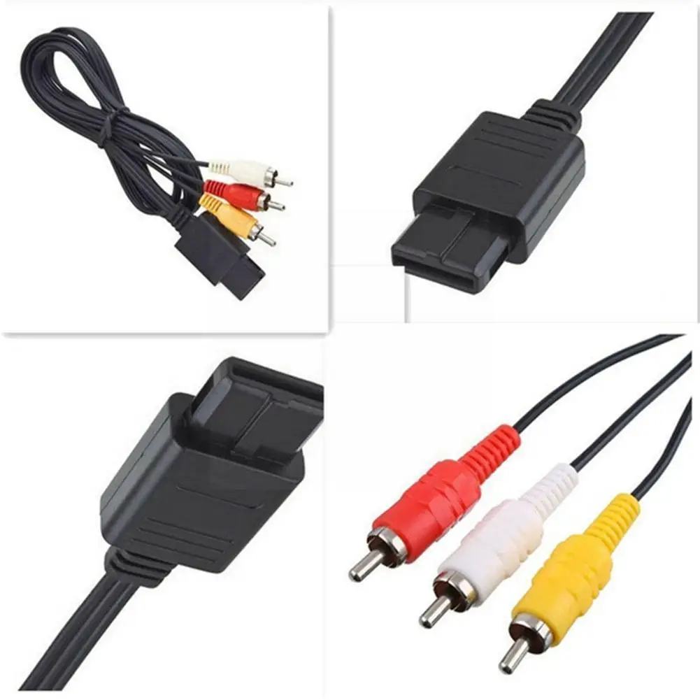 

1.8M For Nintendo 64 Audio TV Video Cord AV Cable to RCA For Super Nintend GameCube N64 SNES Game Cube Accessory Q7L3