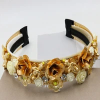 fashion baroque palace hair clip retro rhinestones crystal hollow metal flower vintage wedding bride gold hairpin jewelry