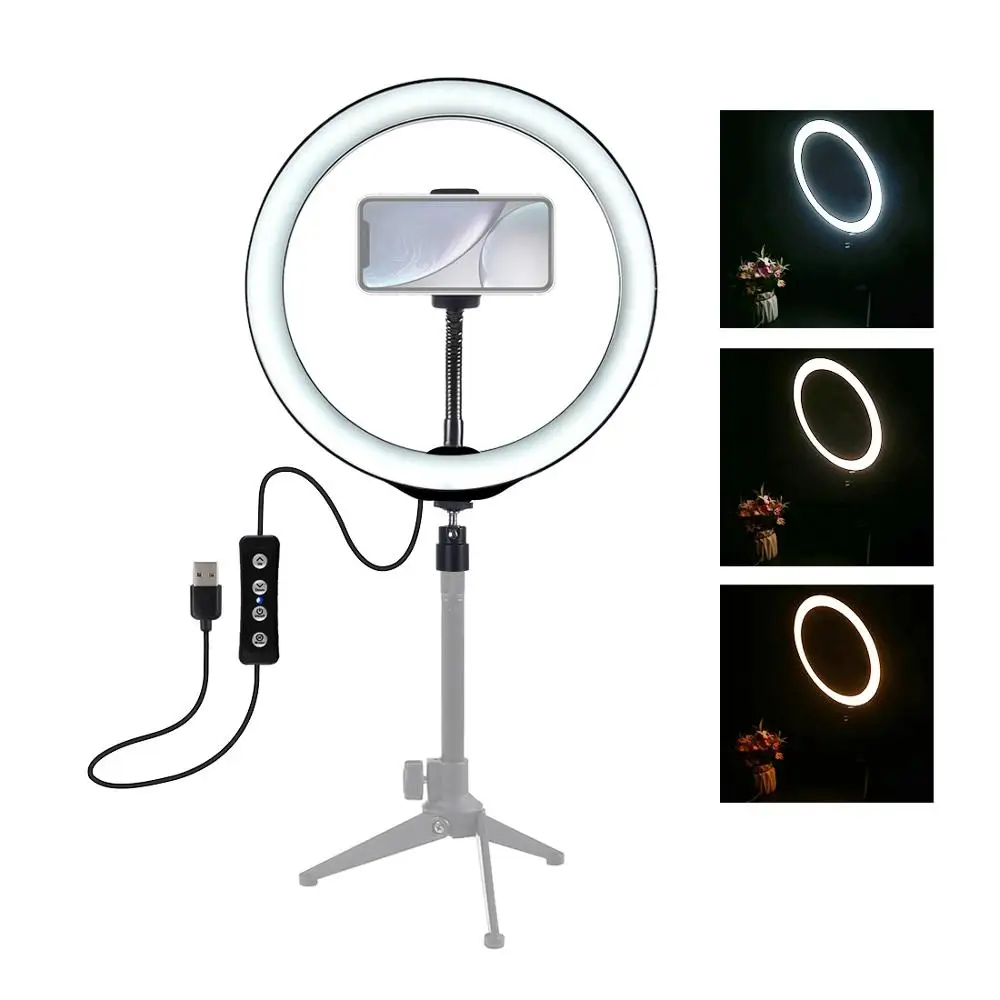 

30cm(11.8") LED Phone Selfie Ring Light for Live Streaming Youtube TikTok Video Vlogging + Phone Clip Holder