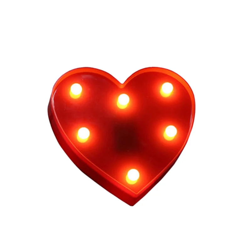 Светящиеся 3D Любовь Сердце Marquee светильники в форме букв домашние декоративные