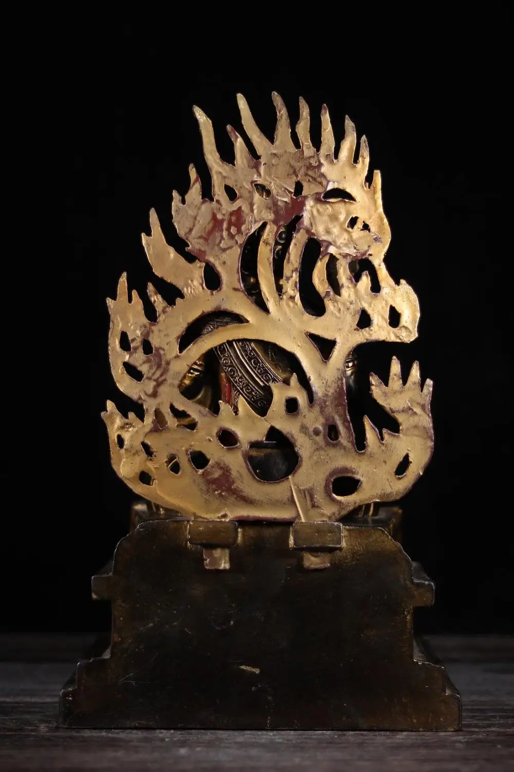 

Home Decor 13" Tibet Buddhism Temple old bronze Painted Cinnabars Fudo Myoji Buddha Statue Fudo statue of Bodhisattva Acalanatha