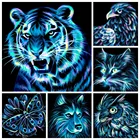5D алмазная живопись MomoArt сделай сам, животное, полная выкладка, квадратная Алмазная Вышивка Тигр, вышивка крестиком, мозаика, волк, украшение для стен