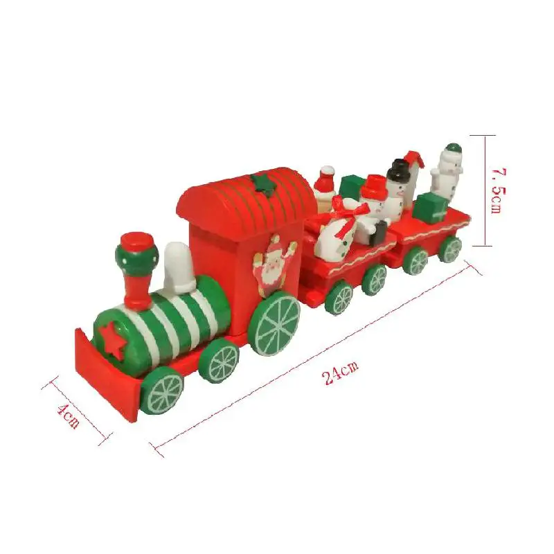 

Wooden Christmas Train Children's Toys Christmas Decorations Gifts Four Section Wooden Crafts Ornament Wooden Train Toys