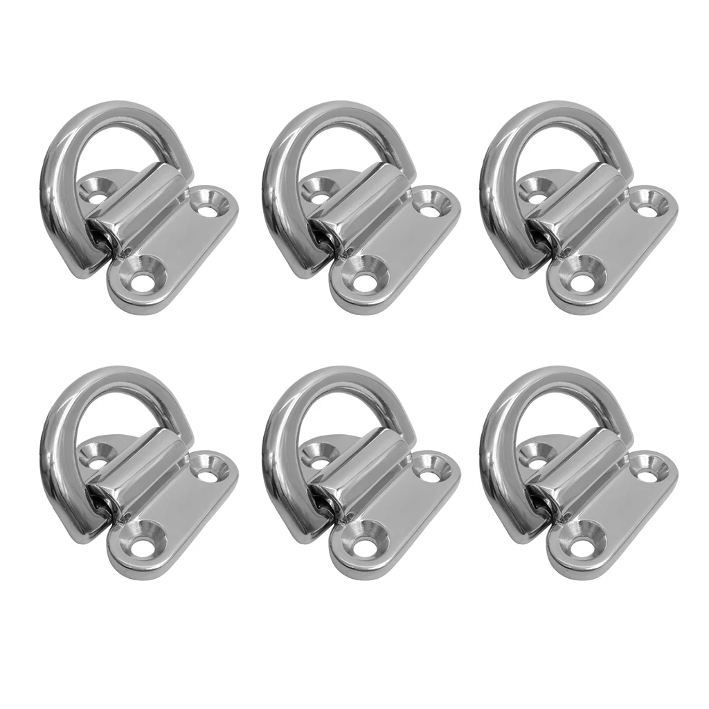 

6 MM Folding Pad Eye Plate Lashing / Marine Grade 316 Stainless Steel Qty 6