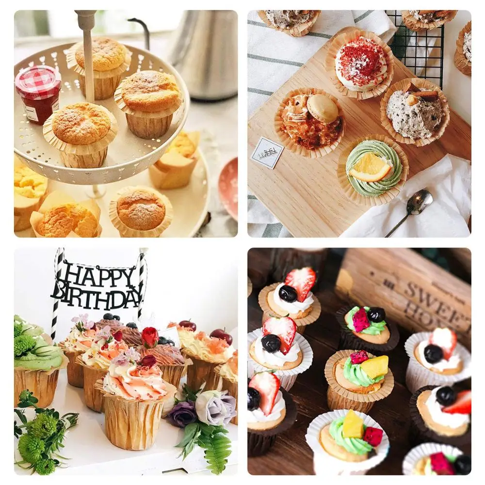 100 шт./упак. кекс выпечки чашки Бумага Формы для кексов вкладыши высокого фланец