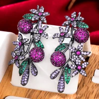 missvikki luxury flower branches pendant earrings for women wedding party bridal earrings new fashion jewelry high quality