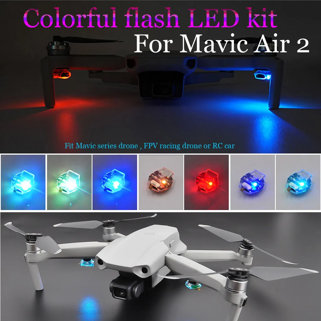 

COMPUDA LED Light Night Navigation Light seven color Lamp For DJI Mavic Air 2 Drone Camera Decor Signal Indicator