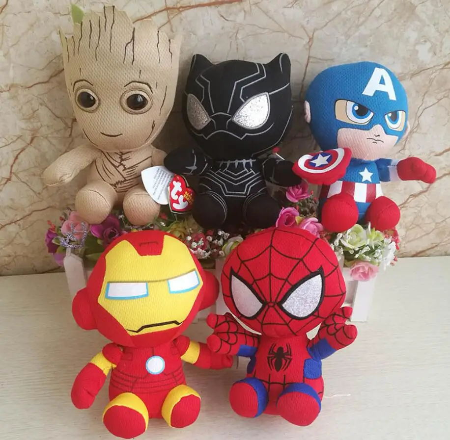 Плюшевая кукла мстители из мультфильма Disney мягкая игрушка Человек паук Халк