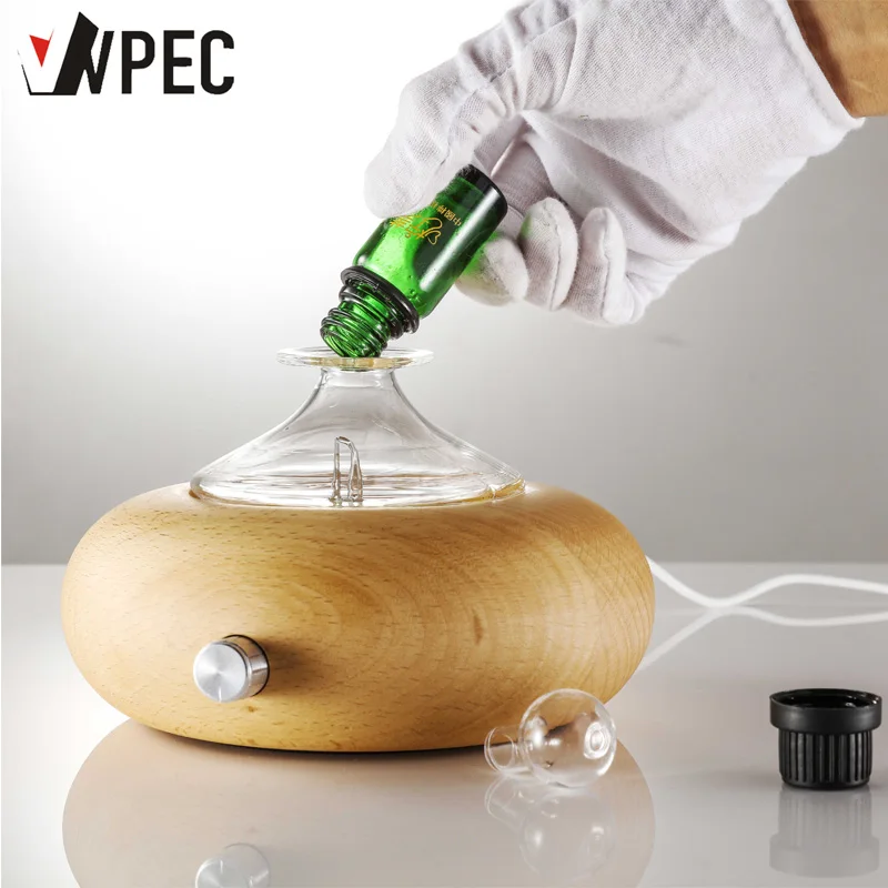 

VVPEC N7 Glass Reservoir Nebulizing Pure Essential Oil Aromatherapy Diffuser, Auto Shut Off/ LED Light Aroma Humidifier