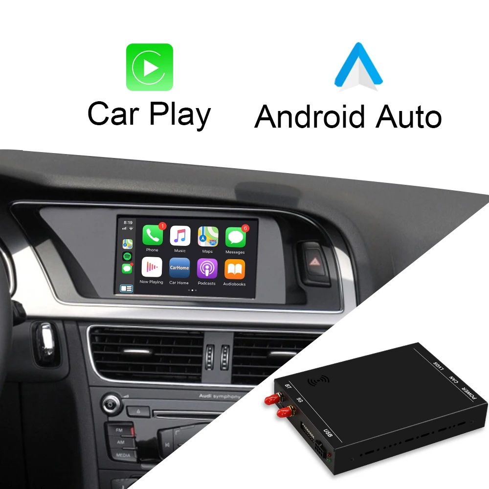 ISUDAR Wireless Carplay Box per AUDI A1 A3 A4 A5 A6 A8 S5 Q3 Q5 Q7 MMI 2G 3G RMC sistema MIB per modulo Video Auto Android Apple
