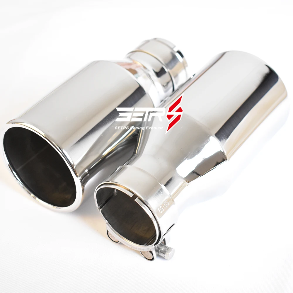 1PC All Kinds Of Sizes Universal Car Accessories 304 Stainless Steel Curly Flange Muffler Tip End Pipe For Toyota
