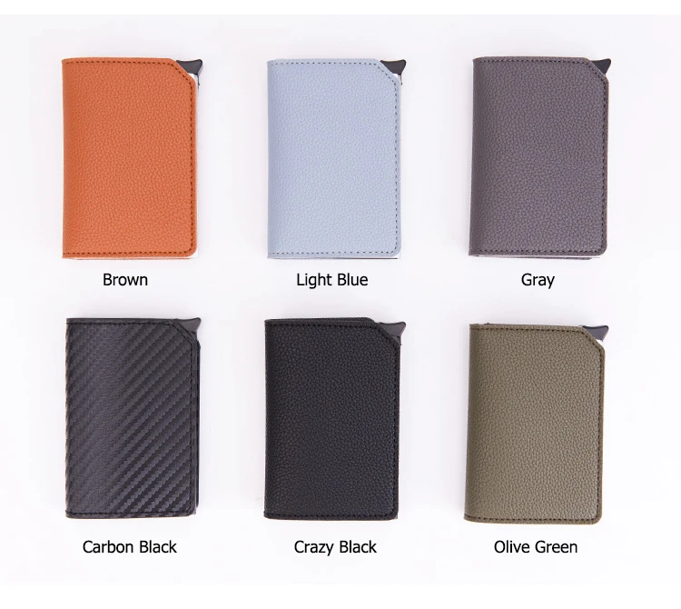 BISI GORO Anti-theft Card Case Carbon Fiber RFID Pop-up Clutch Smart Card Wallet Multifunctional Men Unisex Card Holder