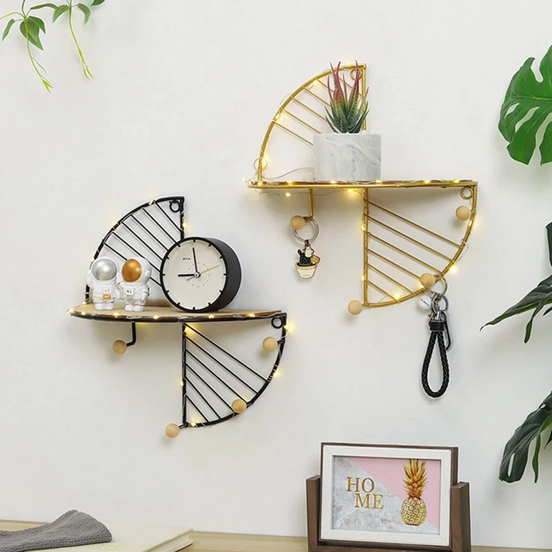 

Nordic Style Storage Holder Rack Iron Art Metal Wall Mounted Shelf Display Stand Organizer Home Decor