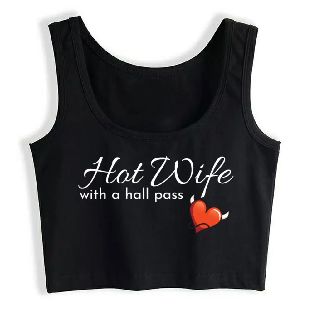 

Crop Top Hotwife Gift For A Swinger Hot Wife With A Hall Summer White Print Y2k Tops Womens Tops blusas mujer de moda verano