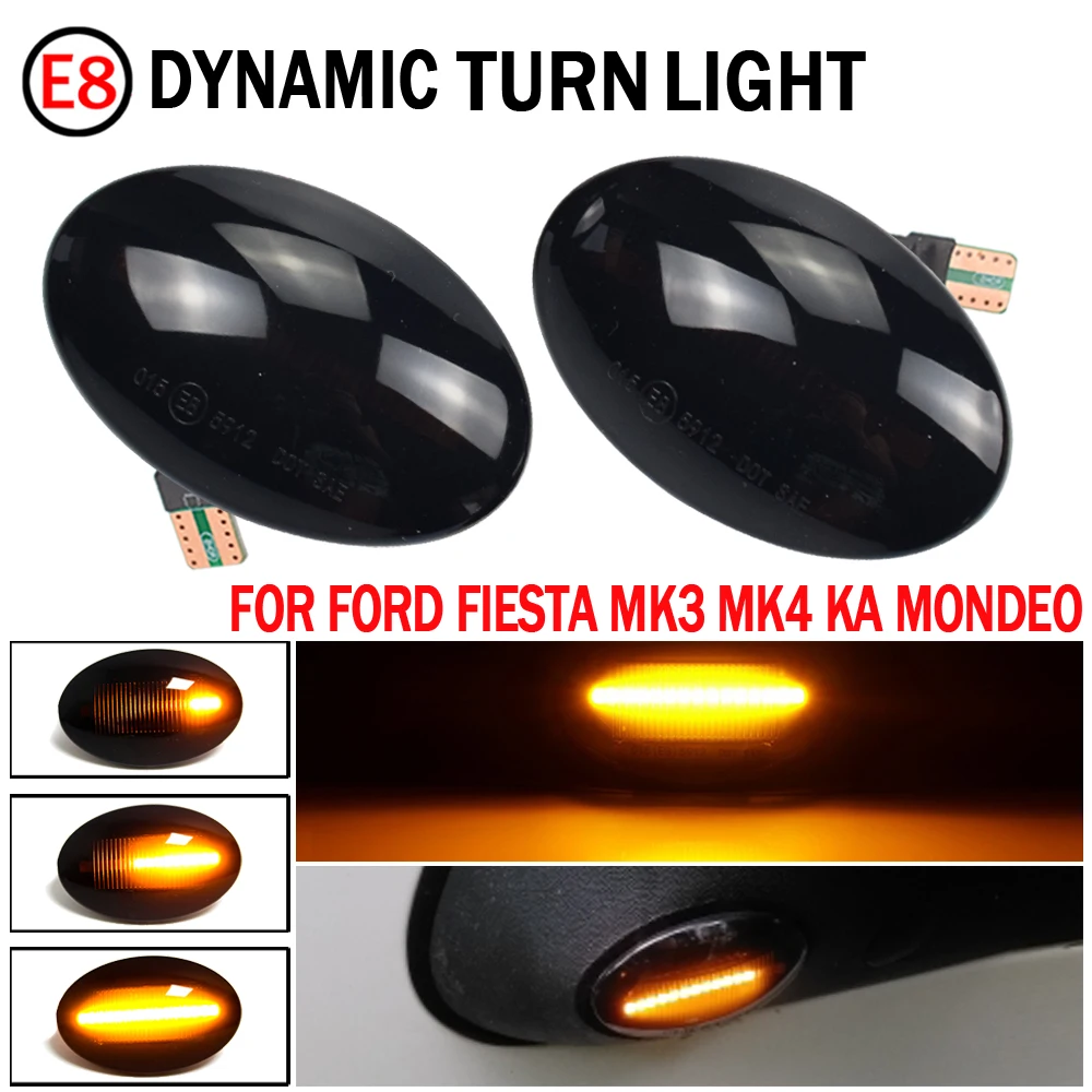 

For Ford Fiesta III IV MK3 MK4 19902000 2001 KA Mondeo I Transit Tourneo Lamp Turn Signal Dynamic LED Fender Light Side Marker