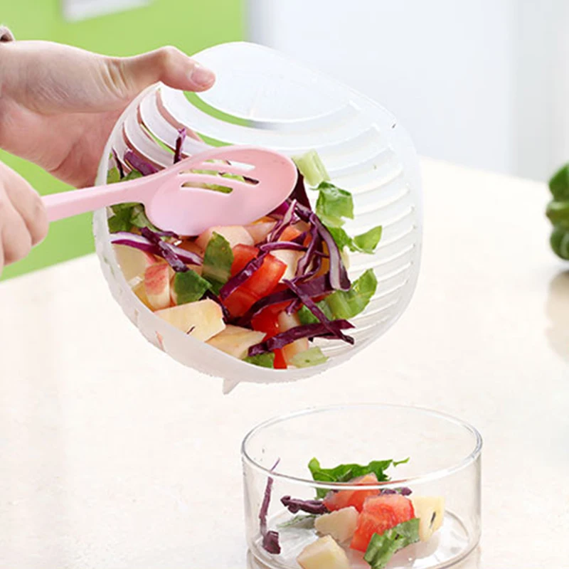 Creative Salad cutting bowl 60Second Cutter Bowl Kitchen Gadget Fruit Vegetable Chopper Slicers Maker | Дом и сад