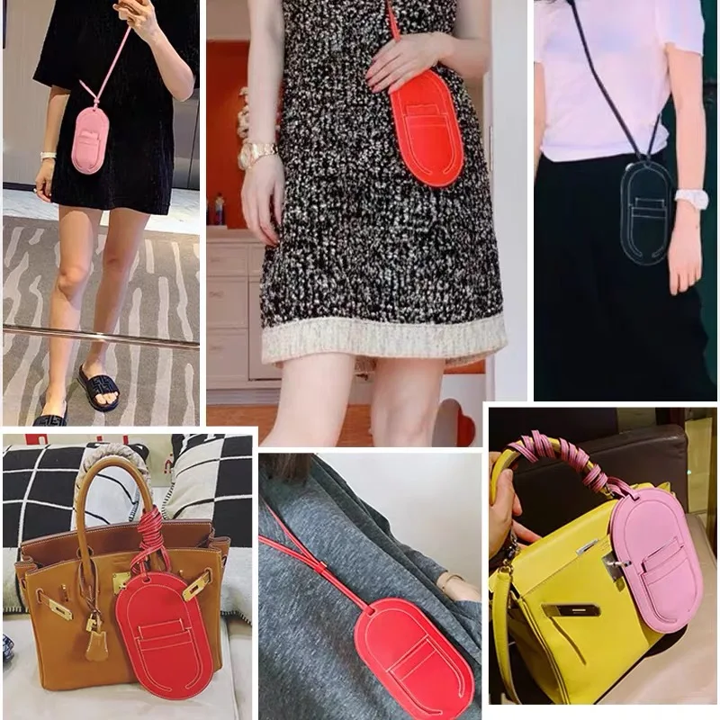 

Handmade Mobile Phone Bag Luxury Bag Sewn Wax Thread H Halter Neck Portable Vertical Mini Bag Diy Material Bag Handmade Homemade