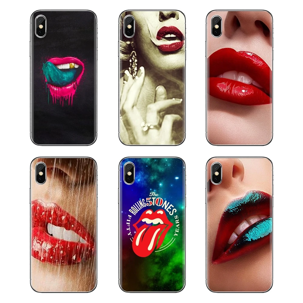 Роскошные Силиконовые чехлы с красными сексуальными губами в Корейском стиле