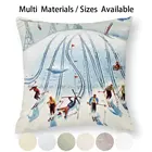 Наволочка для подушки nicizke Tatry, наволочка для подушки из хлопка и льна, наволочка для подушек в стиле тайске, Словакия, низкие Татры, винтажные дорожные альпийские лыжи