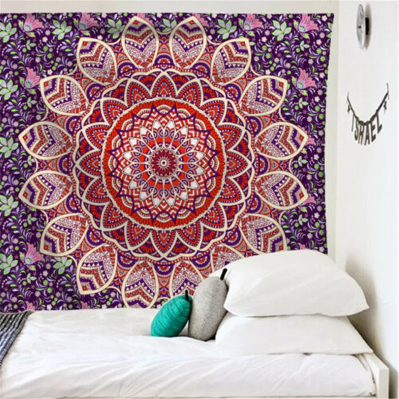 As photo show Домашний гобелен настенный полиэстер Мандала шаблон Одеяло Модный прямоугольник без рамки гобелены настенные подвесные украшения - Цвет: As photo show