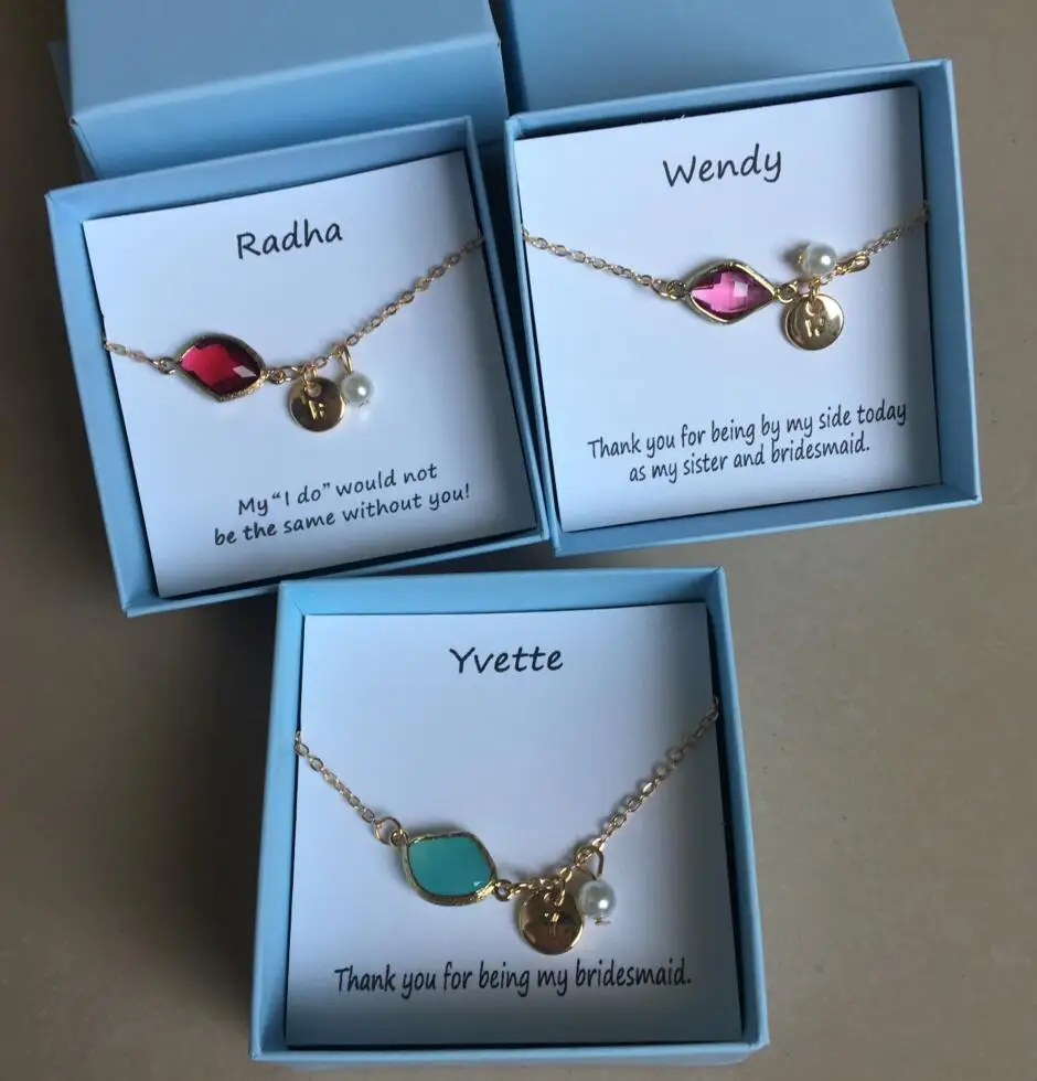 Индивидуальное предложение подружки невесты браслеты с камнями на день рождения