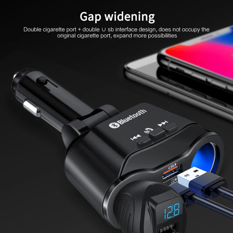 car cigarette lighter socket splitter charger dual usb qc 3 0 quick charge 12v auto cigarette lighter sockets power adapter plug free global shipping