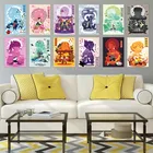 Плакаты и принты на стену с японским аниме истребитель демонов, картины на холсте, украшение для гостиной и дома