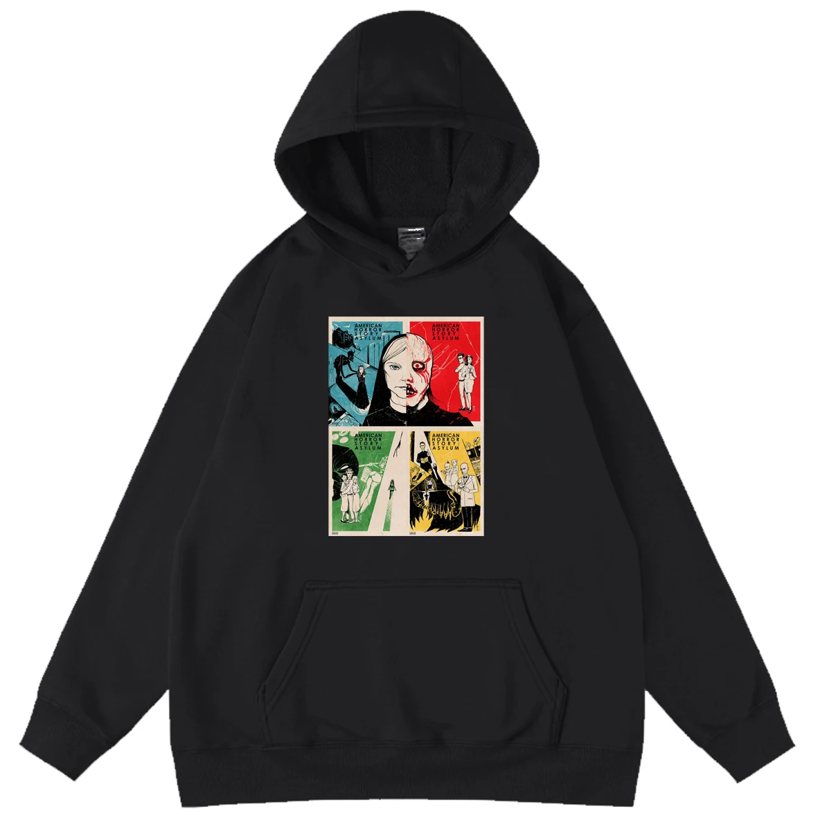 

American Horror Story Men's Oversized Hoodie Cool Anime Male Boy Fleece Hooded Hoody Streetwear Hoodies Tops Men's Sweatshirts