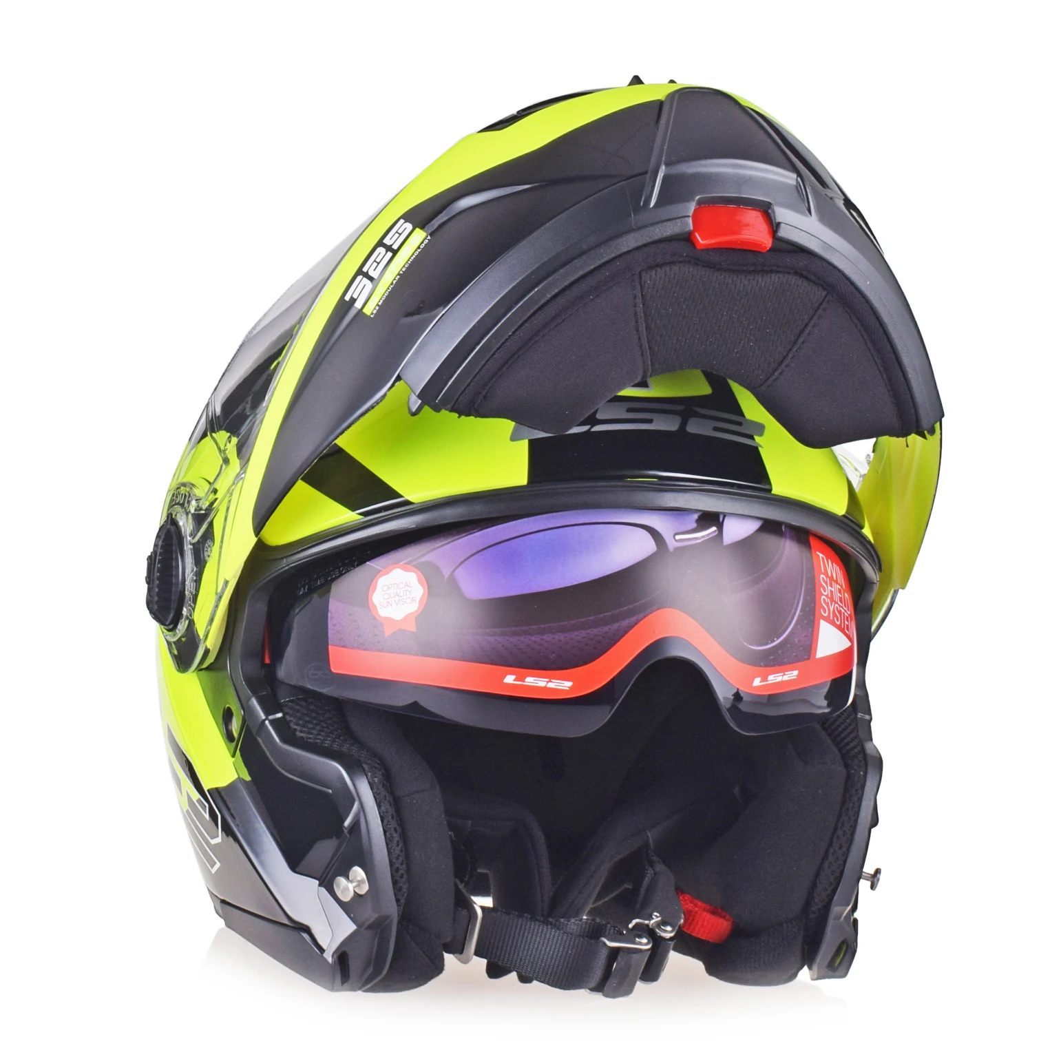 

Hi-viz желтый LS2 FF325 стробоскопический шлем с откидной крышкой, SIZE-L, специальная цена