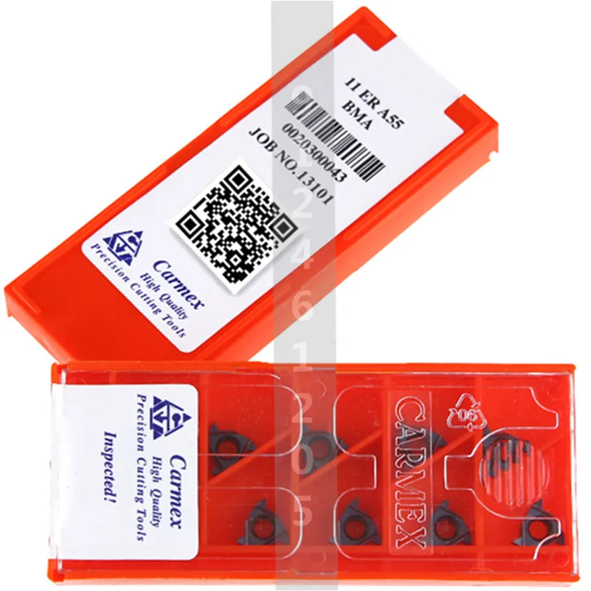 

Carmex/C.P.T. 11ER 1.0ISO BMA / 11ER 2.0ISO BMA / 11ER A55 BMA / 11ER A60 BMA CNC carbide inserts 10PCS/BOX