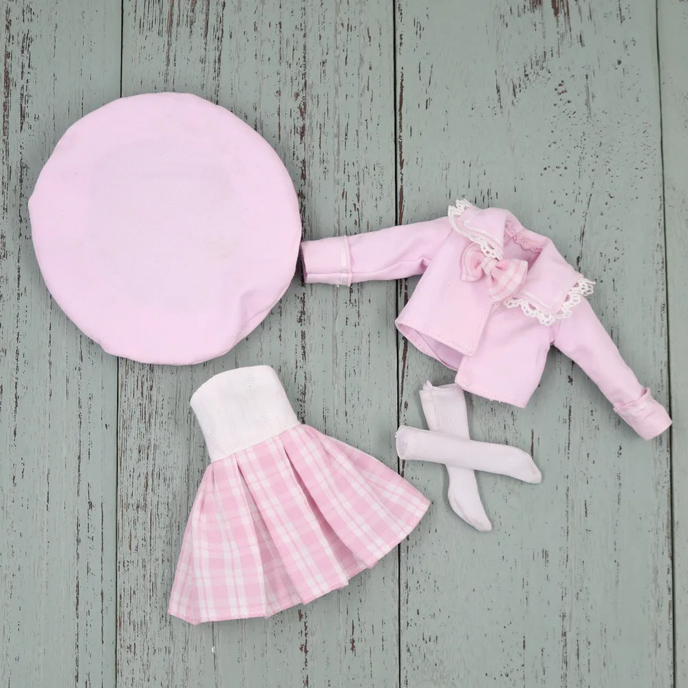 

Outfits for Blyth doll Pink Maid outfit with coat and socks suit for 1/6 doll ICY BJD NEO