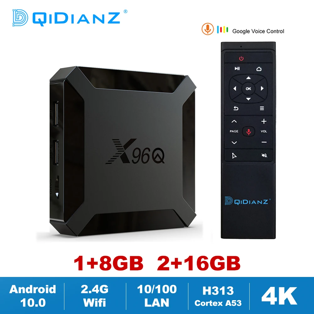 X96Q Смарт ТВ коробка Android 10 0 Allwinner H313 4 ядра 4K HD 2 4G Wifi медиаплеер X96 Декодер каналов