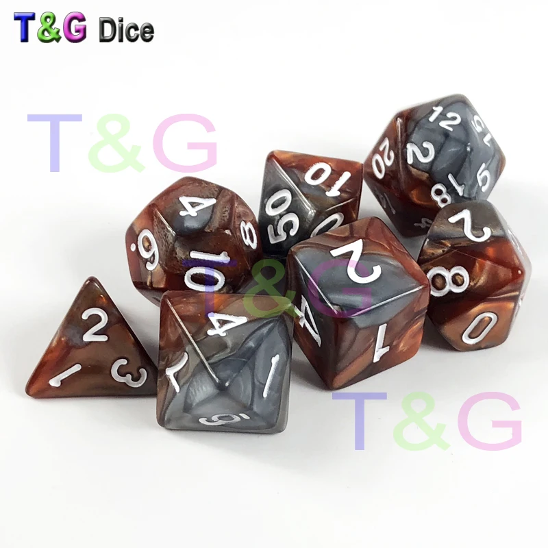 Новый двойной цвет игральные кости 20 различных наборов D4 D20 для DND RPG портативная