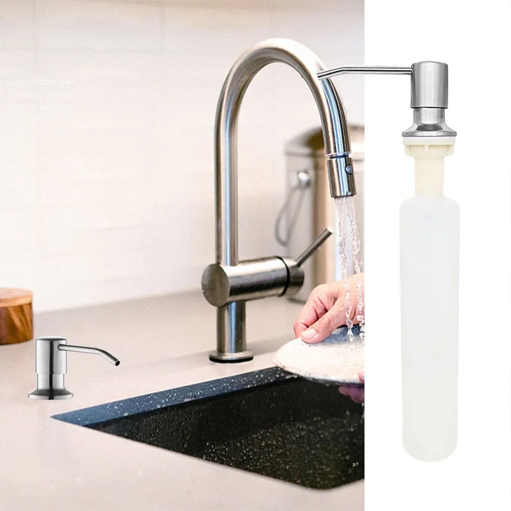 

Дозатор для мыла, кухонный диспенсер из нержавеющей стали, легко устанавливается, для мытья посуды