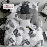 lanlika fresh style fashion leaf bedding set simple home textiles duvet cover set flat bed sheet quilt cover bed linen set
