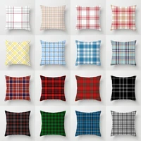 45x45cm retro grid plaid geometric throw pillow cover home living room sofa decorative cushion cover red black pillow case