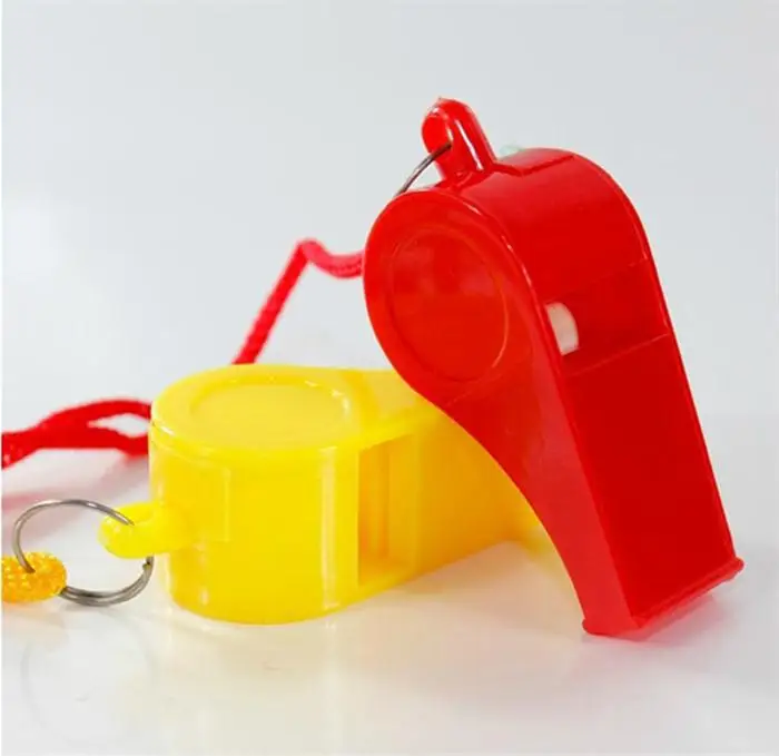 

2018 New Items 24pcs/bag Plastic Whistle With Lanyard for Boats, Raft,Party,Sports Games Emergency Survival All Brand