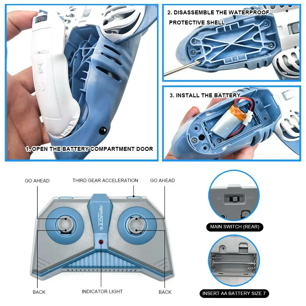

XYRC Hot RC Boat Simulation Shark Toys 2.4G Children's Summer Water Toy Super Long Battery Life Toy Fish Children Toys Gift