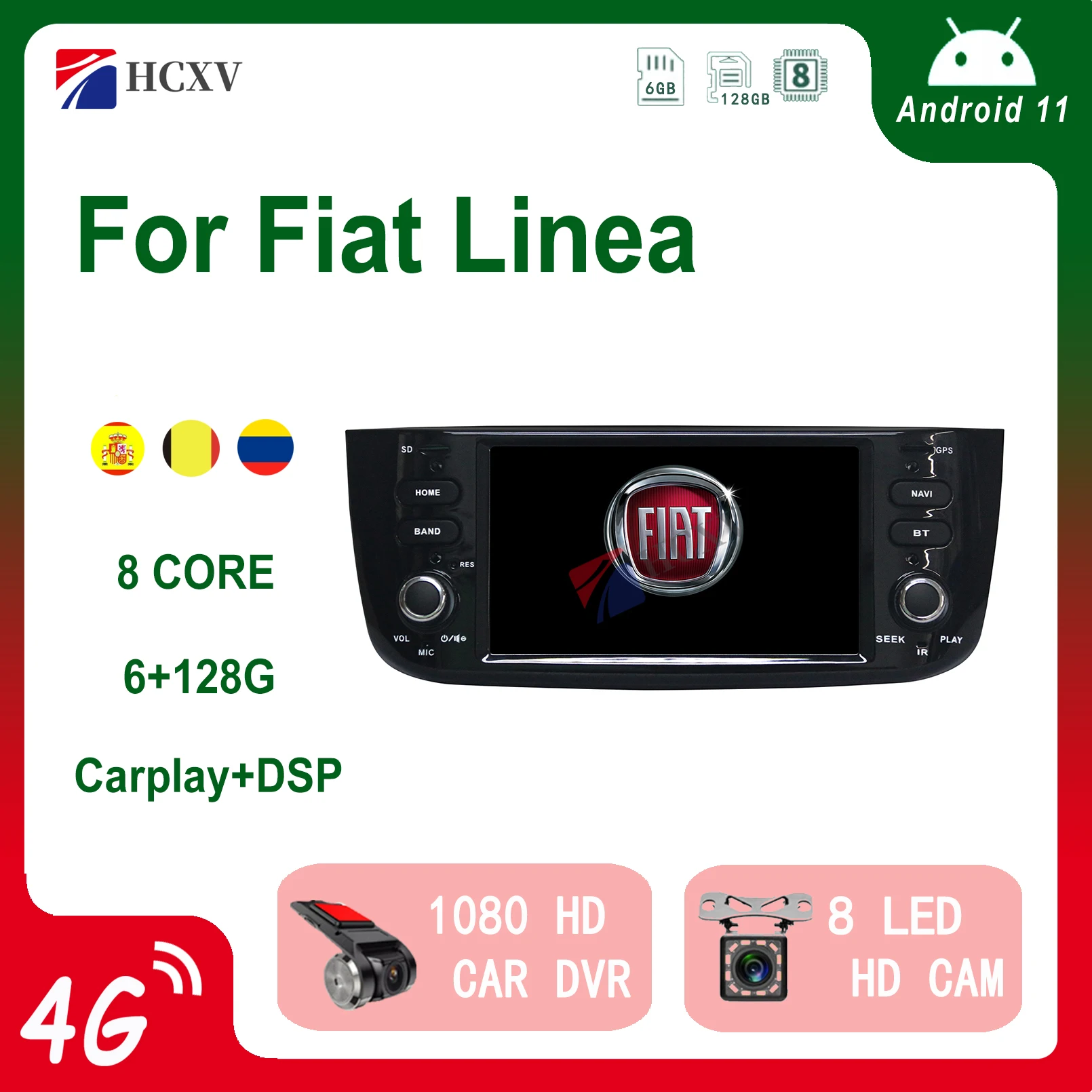

HCXV Android Car Radio Stereo For Fiat Linea Android Stereo Car Navigation Multimedia System Dvd Player Audio Gps Autoradio