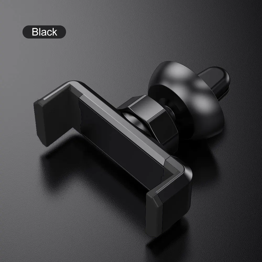 Black Автомобильный держатель для телефона ROCK для iPhone X, 8, 7, 6 S, Макс. Вращение на 360 градусов, регулируемый автомобильный держатель для телефона из АБС-пластика, держатель для вентиляционного отверстия, подставка для автомобиля - Цвет: Black