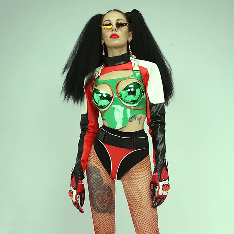 

Gogo одежда для танцоров блеск бюстгальтер для взрослых сценический костюм для танцев шест комплект западная одежда металлический бюстгальт...