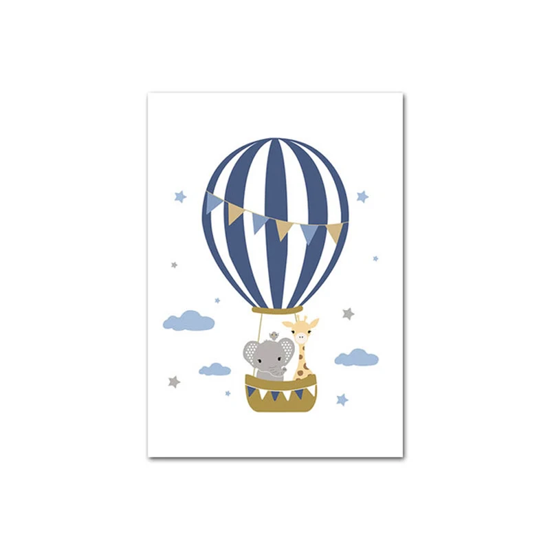 Картина на холсте Голубое облако фотография буква плакат скандинавский слон