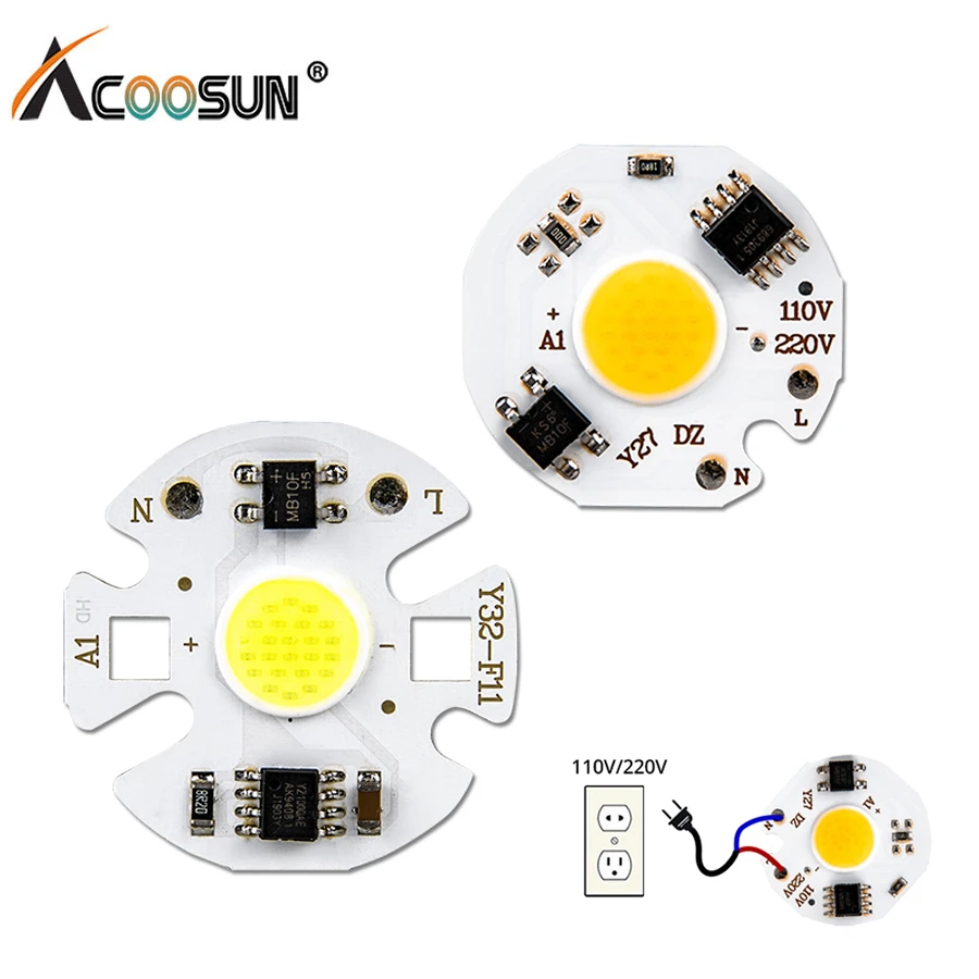 

Mini COB LED Chip Light 220V 110V LED COB Chip Y27 Y32 3W 5W 7W 9W Round Diode Lamp For Spotlight Not Need Driver DIY Floodlight