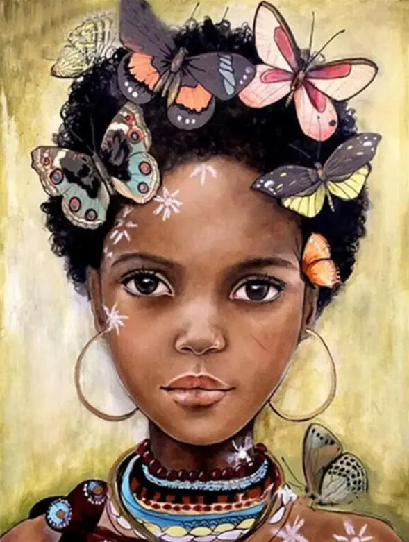 

DIY 5D Diamond Painting Portrait Full Square African Woman Diamond Embroidery Picture Home Decoration