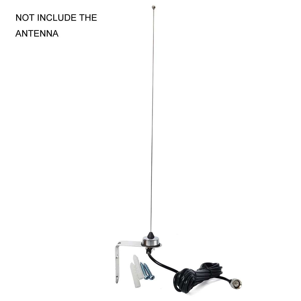 

HYS 90NMO Trunk Lip Antenna Mount 3/8" to 3/4" Hole Mount with L-Bracket and RG-58 Coax Cable PL259 for Motorola Yaesu Kenwood