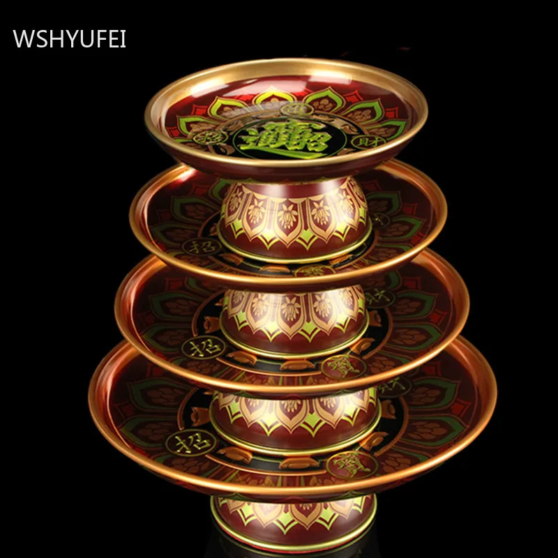 Китайская металлическая тарелка для фруктов буддистские товары высоких ног