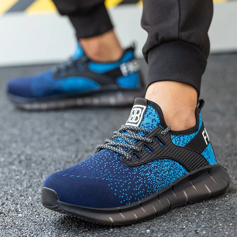Кроссовки унисекс модные уличные рабочие ботинки защитная обувь дышащие легкие