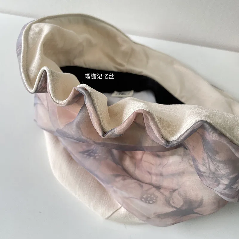 

202107-may-2508744 new Flower Organza grace sunshade street lady bucket cap women leisure hat