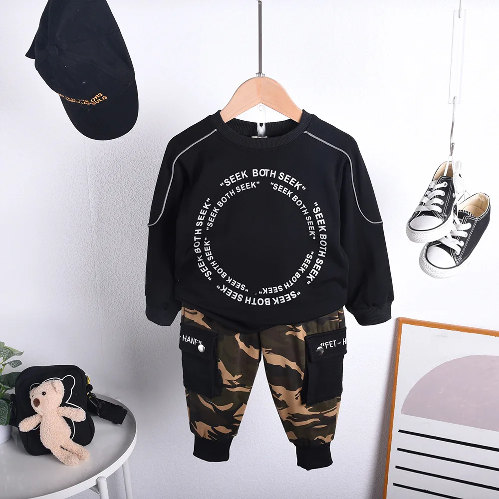

Kids Letter Clothing Suit Fashion Baby Boy Clothes Set T-Shirt + Pants 2PCS Long Sleeve Spring Autumn 2-6Y Children's Tracksuit